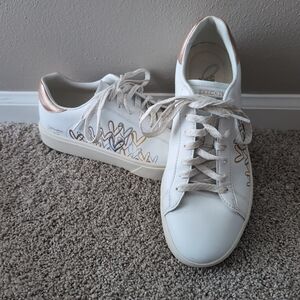 Women's Sketchers 185129 Eden LX- Gleaming Hearts White Multi Casual Shoes Sz 10